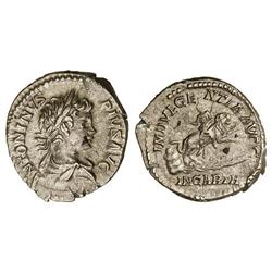 Denario. Acuñada el 201-206 d.C. CARACALLA. Anv.: ANTONINVS PIVS AVG. GERM. Busto laureado a derecha