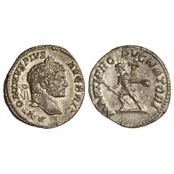 Denario. Acuñada el 210-213 d.C. CARACALLA. Anv.: ANTONINVS PIVS AVG. BRIT. Cabeza laureada a derech