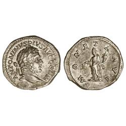 Denario. Acuñada el 210-213 d.C. CARACALLA. Anv.: ANTONINVS PIVS AVG. GERM. Cabeza laureada a derech