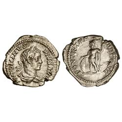 Denario. Acuñada el 206 d.C. CARACALLA. Anv.: ANTONINVS PIVS AVG. Busto laureado a derecha. Rev.: PO