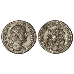 Tetradracma. 196-198 d.C. CARACALLA. SIRIA. Anv.: Busto laureado a derecha. Rev.: Águila en pie de f