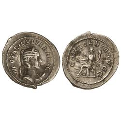 Antoniniano. Acuñada el 246-248 d.C. OTACILA SEVERA. Rev.: CNCORDIA AVGG. Concordia sentada a izquie