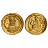 Image 1 : Sólido. 430-439 d.C. TEODOSIO II. CONSTANTINOPLA. Anv.: D. N. THEODOSIVS P. F. AVG. Busto de frente
