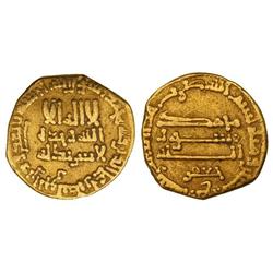 Dinar. ¿164H?. AL-MAHDI. CALIFATO DE BAGDAD. AU. Sin ceca. (Algo recortada). Mitch-pág.71. MBC.