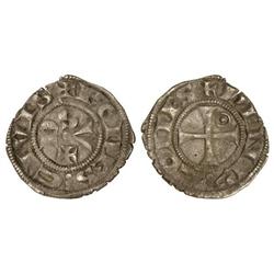 Diner. ENRIC II y III. COMTAT DE RODES. Anv.: ¶RODES¶CIVIS, en el campo las letras D, ¶, S y cruz. R