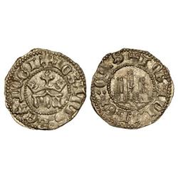 1/6 Real. JUAN I. SEVILLA. Anv.: ¶IOHANIS:REX:LEGI. IOHN coronadas. Rev.: ¶IOHANIS:REX:CAS. Castillo