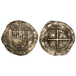 4 Reales. GRANADA. F. Anv.: G (roel encima y debajo)-escudo-F (roel encima)/¶. RARA ASÍ. Cal-296. MB