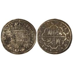 8 Reales. 1589. SEGOVIA. Acueducto de seis arcos y dos pisos. Sin punto en la fecha. (Pequeño final