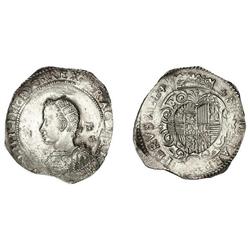 1/2 Ducatón. S/F. NÁPOLES. FFG. AR. Restos de brillo original. (Acuñación floja en parte). Vti-239.