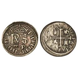 1/2 Real. 1627. SEGOVIA. P. Acueducto de 2 arcos. (Acuñación descuidada en reverso). Cal-1195. MBC+/