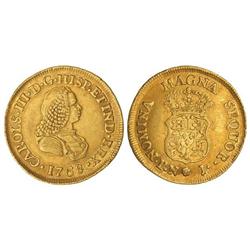 2 Escudos. 1768. POPAYÁN. J. (Golpecitos. Probablemente ha estado en aro). Cal-498. MBC+.