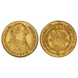 2 Escudos. 1787. SEVILLA. C.M. (Rayita en anverso). Cal-582. MBC+.
