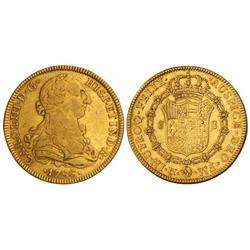 8 Escudos. 1786. MÉXICO. F.M. Restos de brillo original. Cal-110. MBC/MBC+.