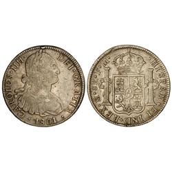 8 Reales. 1801. MÉXICO. F.M. (Pequeños golpecitos). Cal-697. MBC.