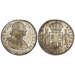 8 Reales. 1802. MÉXICO. F.T. Restos de brillo original. (Acuñación algo floja). Cal-698. EBC-/EBC.