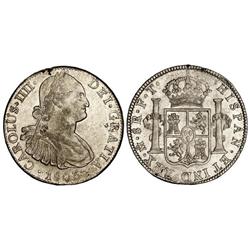8 Reales. 1803. MÉXICO. F.T. Restos de brillo original. (Defectos en cordoncillo parte superior del