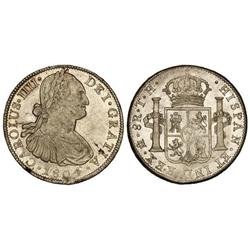 8 Reales. 1804. MÉXICO. T.H. Restos de brillo original. (Pequeñas oxidaciones en canto). Cal-701. EB