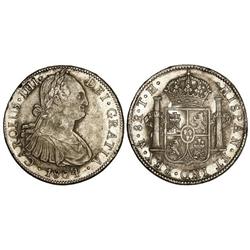 8 Reales. 1804. MÉXICO. T.H. Restos de brillo original. Cal-701. EBC-.