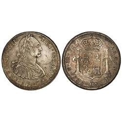 8 Reales. 1797. POTOSÍ. P.P. Pátina en reverso. (Golpecitos en anverso). Cal-720. MBC.