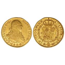 2 Escudos. 1800. MADRID. M.F. Restos de brillo original en reverso. Cal-338. MBC+.