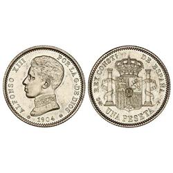 1 Peseta. 1904 (*19-04). S.M.-V. EBC.