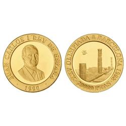 20.000 Pesetas. 1990. AU. Serie II. Ruinas Empuries. En estuche original. FDC.