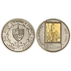 20 Diners. S/F (1992). AR + AU. Acuerdo CEE: Carlomagno. Tirada: 5.000 ejemplares. KM-72. SC.