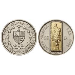 20 Diners. 1995. AR+AU. Acord Andorrà CEE. Ramón Berenguer III.  Tirada : 6.000 piezas. KM-106. SC.