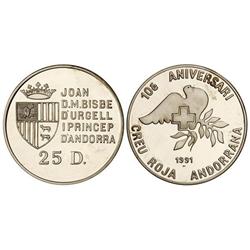 25 Diners. 1991. AR. Cruz Roja. Tirada: 3.000 piezas. KM-65. PROOF.