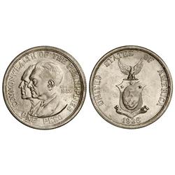 1 Peso. 1936. AR. Gobernador Murphy y Quezón. KM-178. SC.
