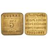 Image 1 : Token de Guerra 5 Céntimos. Años 1914, 1915, 1916. SOCIEDAD DE GRANDES CAFES. TOULOUSE. Latón. I Gue
