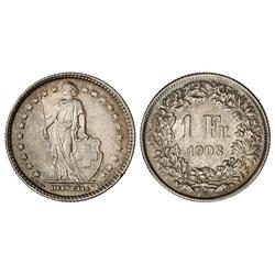 1 Franco. 1903-B. AR. Pátina. KM-24. EBC+.