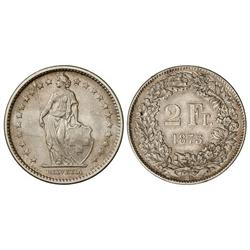 2 Francos. 1875-B. AR. KM-21. EBC-.