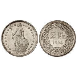 2 Francos. 1894-B. AR. KM-21. EBC.