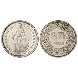 2 Francos. 1904-B. AR. KM-21. MBC/MBC+.