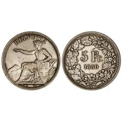 5 Francos. 1850-A. AR. KM-11. MBC.