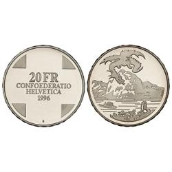 20 Francos. 1996-B. AR. Mitológico Dragón de Breno. KM-77. PROOF.