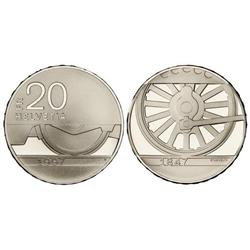 20 Francos. 1997. AR. 150 aniversario Ferrocarril Suizo. KM-78. PROOF.
