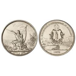 5 Francos. 1874. FESTIVAL DE TIRO. ST. GALLEN. AR. X-S12. EBC.