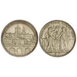 5 Francos. 1876. FESTIVAL DE TIRO: LAUSANNE. AR. KM-S13. MBC+.