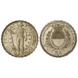 5 Francos. 1934-B. FESTIVAL DE TIRO: FRIBOURG. AR. KM-S18. SC.