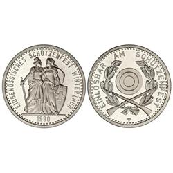 50 Francos. 1990. FESTIVAL DE TIRO: WINTERTHUR (Zurich). AR. Tirada: 5.000 piezas. KM-S34. PROOF.
