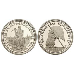 50 Francos. 1994. FESTIVAL DE TIRO. ST. GALLEN. AR. Con certificado. Tirada: 2.200 piezas. KM-S44. P