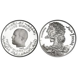 Lote 6 monedas 1 Dinar. 1969-NI. AR. Antigüedad. Todas diferentes. KM-293, 294, 295, 296, 298, 301.