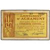 Image 1 : 50 Cèntims. Abril 1937. Aj. d´AGRAMUNT. (Sucio). AT-7; T-13. MBC. PAPER MONEY OF THE CIVIL WAR