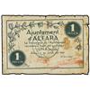 Image 1 : 1 Pesseta. 14 Julio 1937. Aj. d´ALFARA. MUY ESCASO. AT-95c; T-119c. RC. PAPER MONEY OF THE CIV