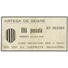 Image 1 : Lote 2 billetes 50 Cèntims y 1 Pesseta. 12 Juliol 1937. Dis. Municipal d´ARTESA DE SEGRE. AT-237, 23