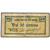 Image 1 : 50 Cèntims. Maig 1937. Aj. de BAGÀ. (Reparado). MUY ESCASO. AT-258; T-324. MBC-. PAPER MONEY O