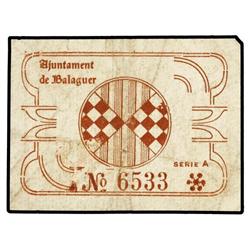 10 Cèntims. S/F. Aj. de BALAGUER. (Sucio). MUY ESCASO. AT-278; T-344. MBC+. PAPER MONEY OF THE