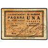 Image 1 : 1 Pesseta. S/F. A. de BARBENS. (Sucio). ESCASO. AT-293; T-360. MBC+. PAPER MONEY OF THE CIVIL